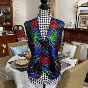 Vintage Theo Sequined Vest Size S